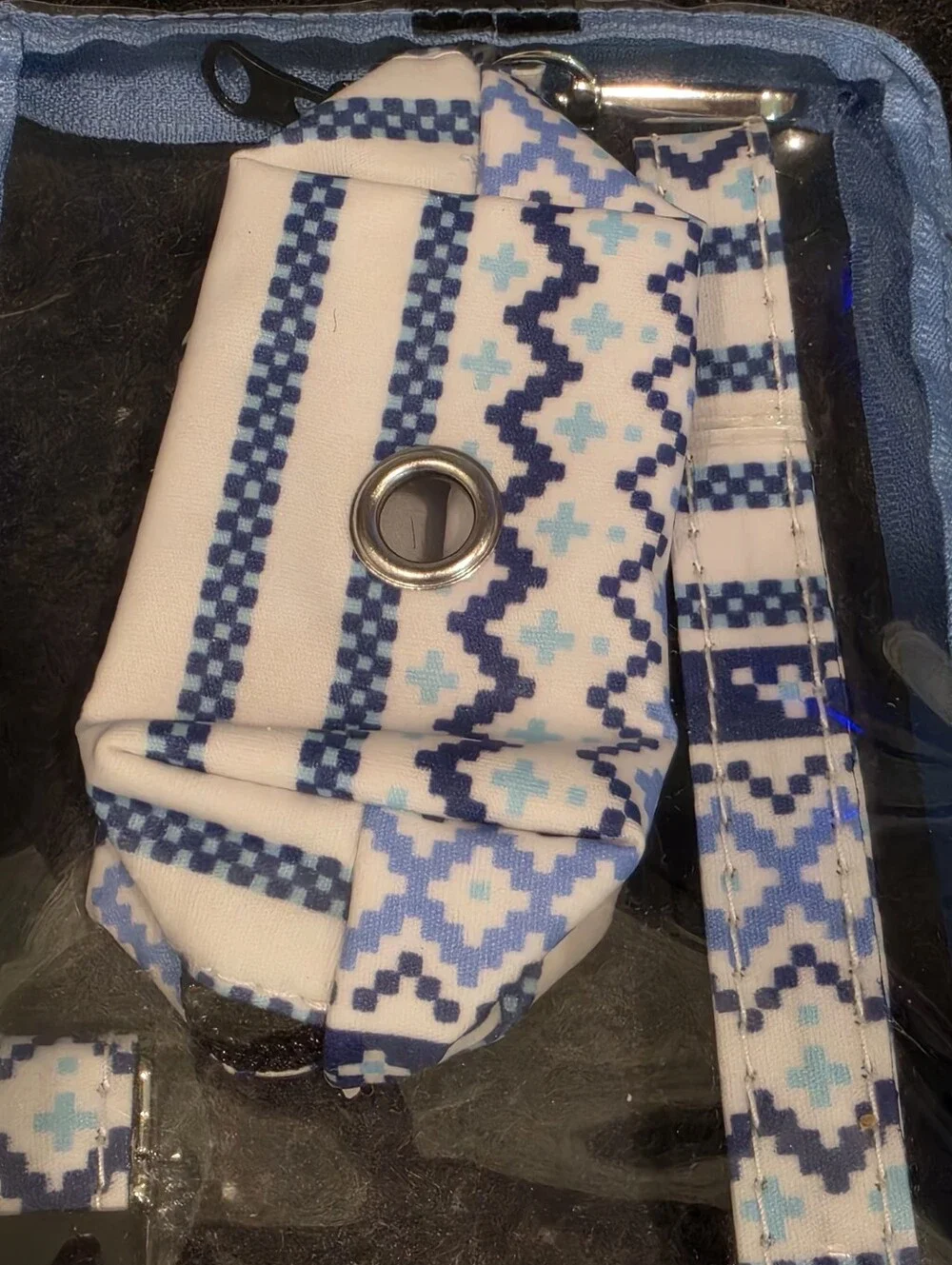 Scout Dog Lover SMALL Walk Set - Knit Happens, Blue & White Print